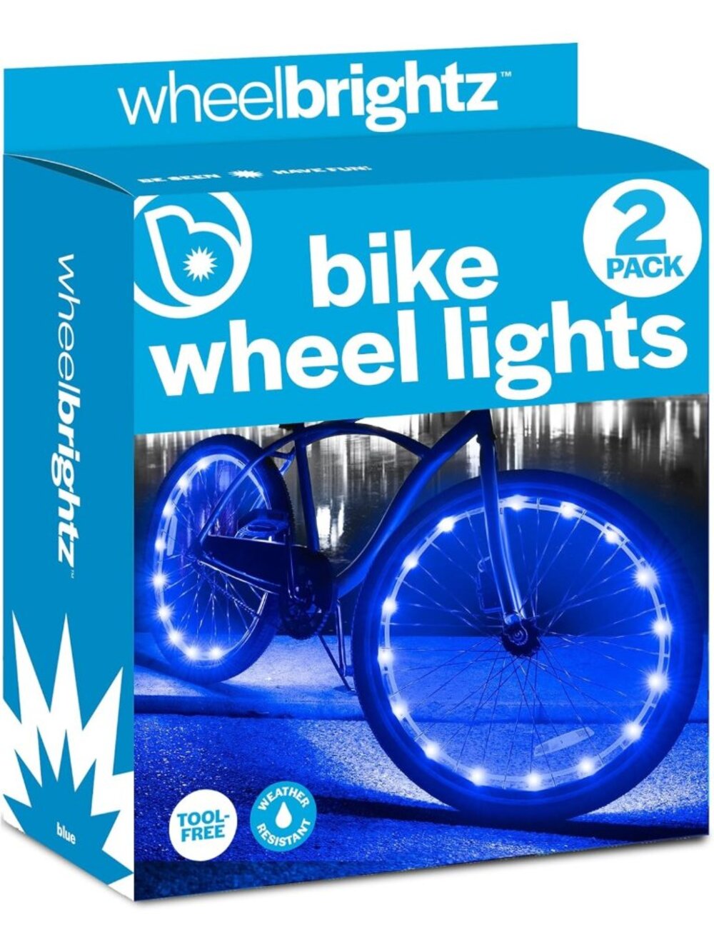 LED Bike Wheel Lights - 2-Pack, Weatherproof, 14 Colors, Superior Durability